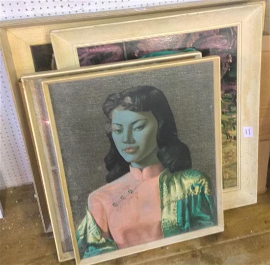 Vladimer Tretchikoff, Lady of Ndebele print & three other similar prints